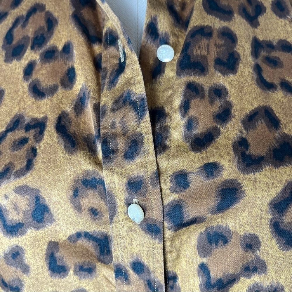 Lauren Ralph Lauren Cotton Animal Print Button Down Urban traveller Blouse - Picture 5 of 10